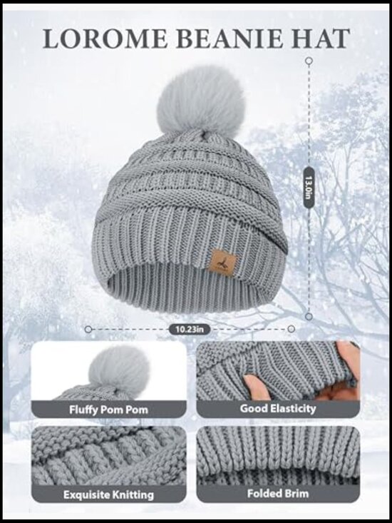 Winter Knit Beanie Hat Scarf Gloves and Ear Warmer Set main image 6